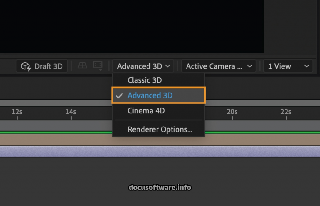 Adobe After Effects Advanced 3D Workspace Integration