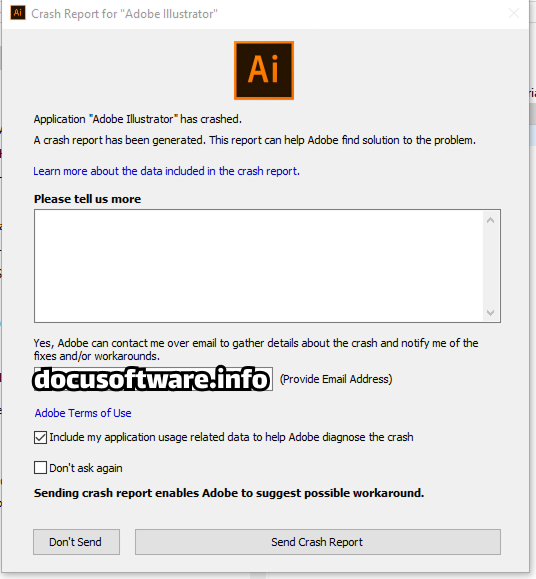 Adobe Illustrator Crashes 