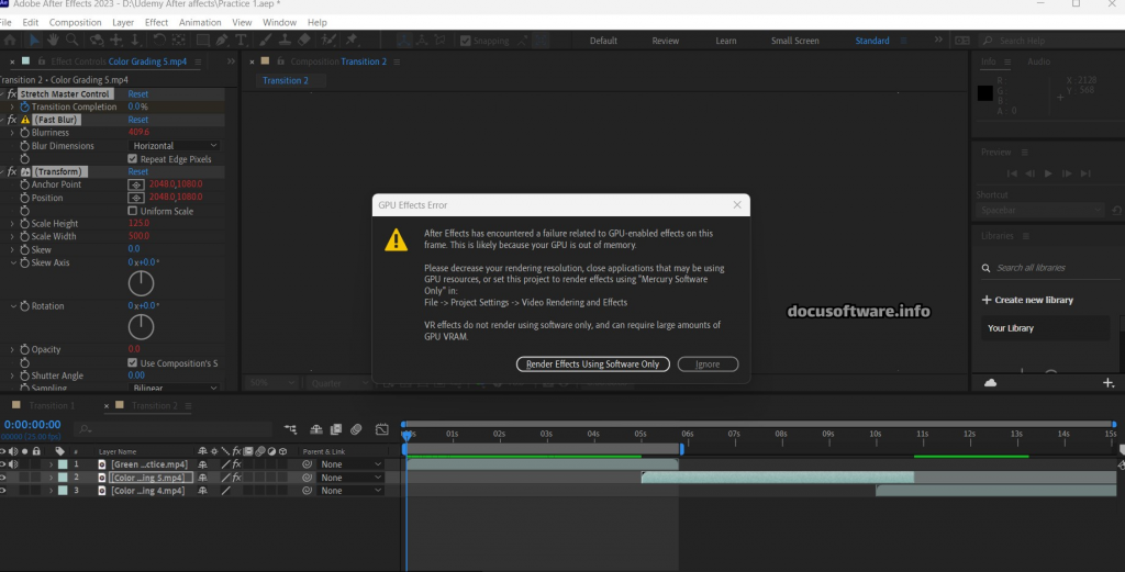 Adobe After Effects GPU Acceleration and Display Problems