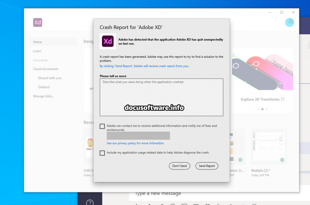 Adobe XD Crash Issues
