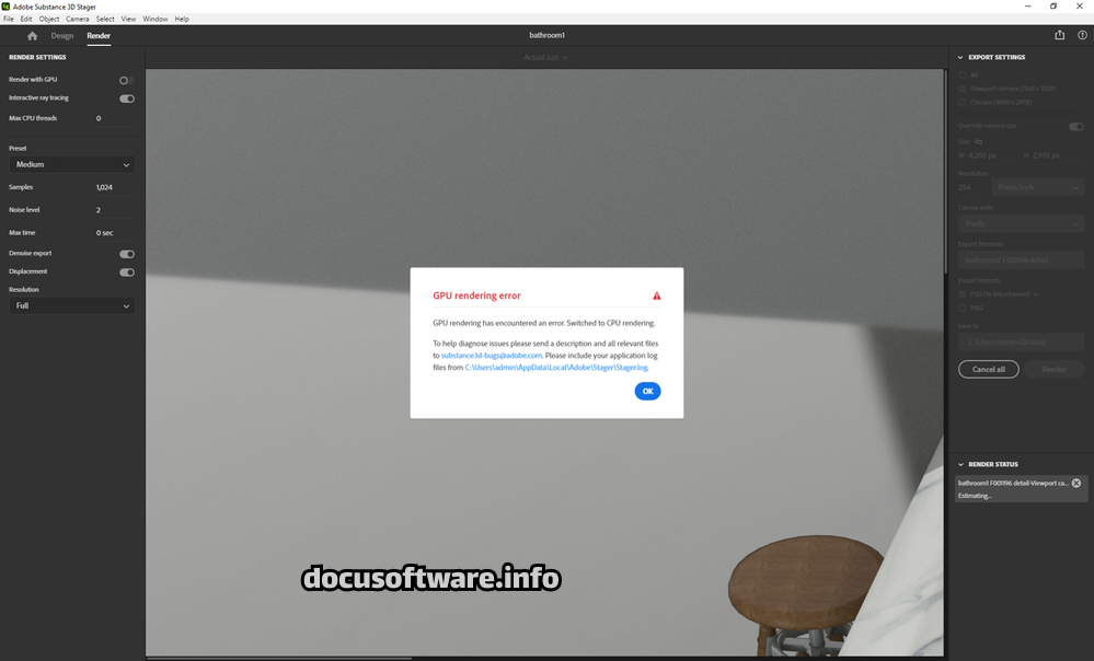 rendering error