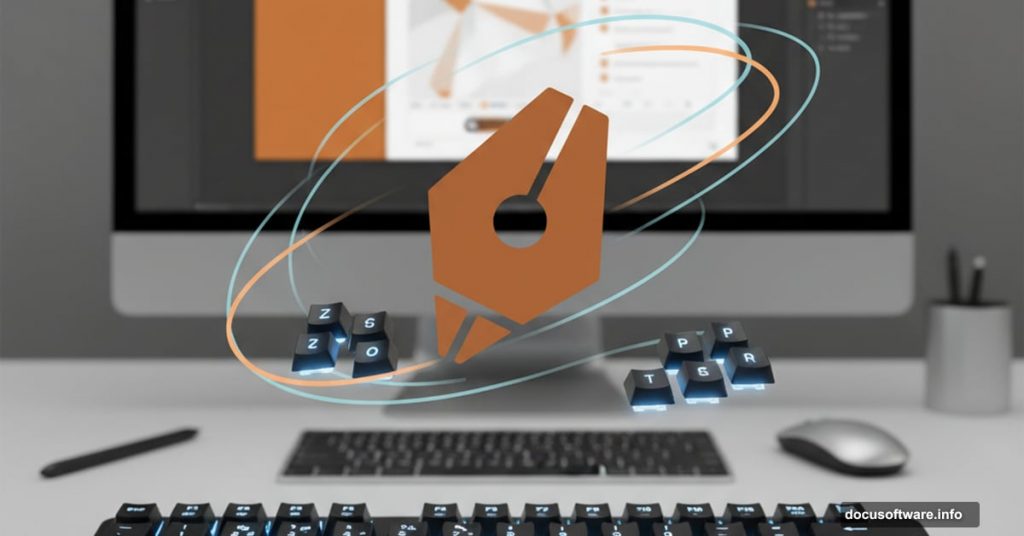 Illuminated keyboard with Adobe Illustrator icon showing productivity shortcuts workflow