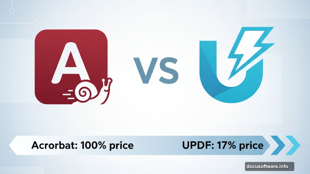 UPDF costs just 17 percent of Acrobat's price delivering essential features