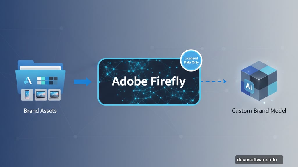 Custom AI models trained on specific brand assets using Firefly platform