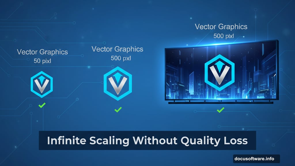 Illustrator vector graphics scale infinitely without any quality loss