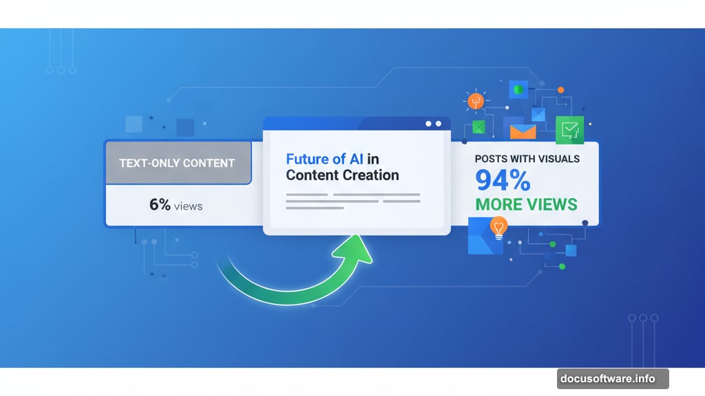 Posts with visuals get ninety-four percent more views than text-only content