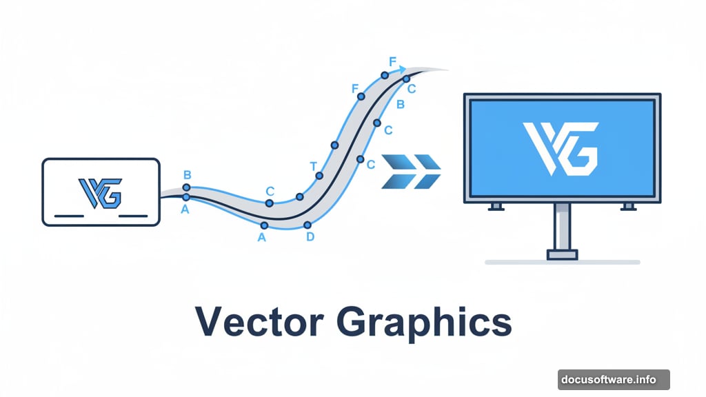 Vector image scales from business card to billboard without quality loss