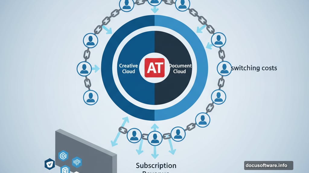 Subscription model gives Adobe predictable recurring revenue and competitive moat