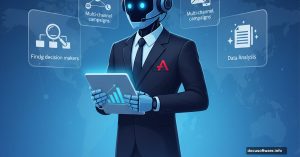 AI robot agent managing B2B sales tasks for business teams