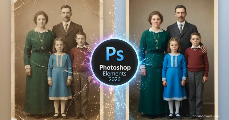 Damaged vintage photo transforming into restored version via Adobe AI