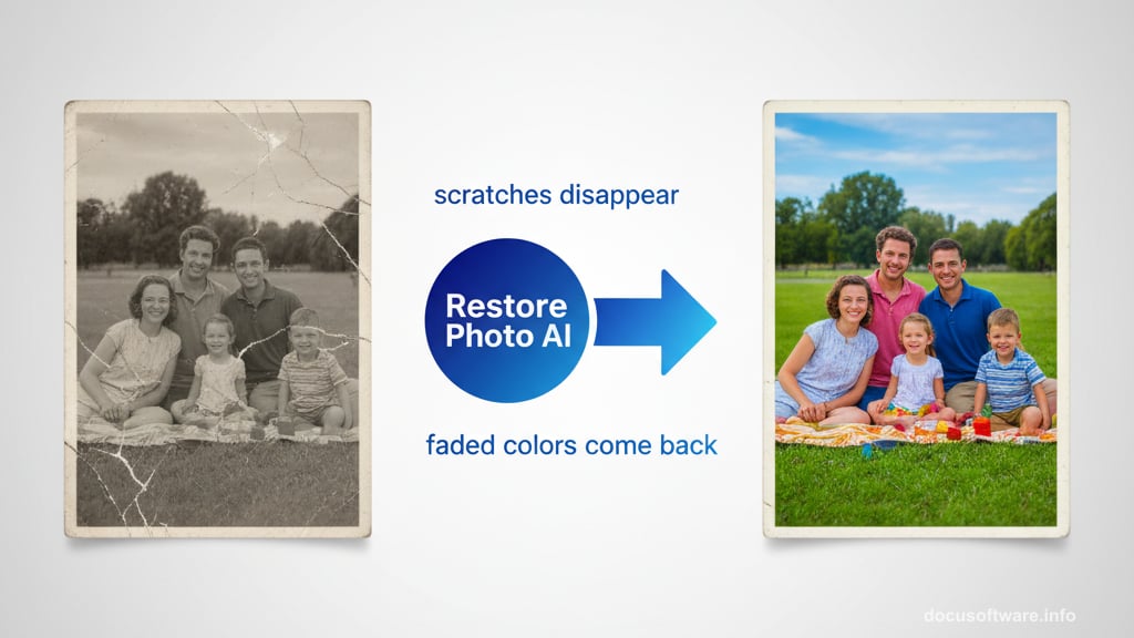 AI analyzes deterioration patterns and rebuilds missing information in photos