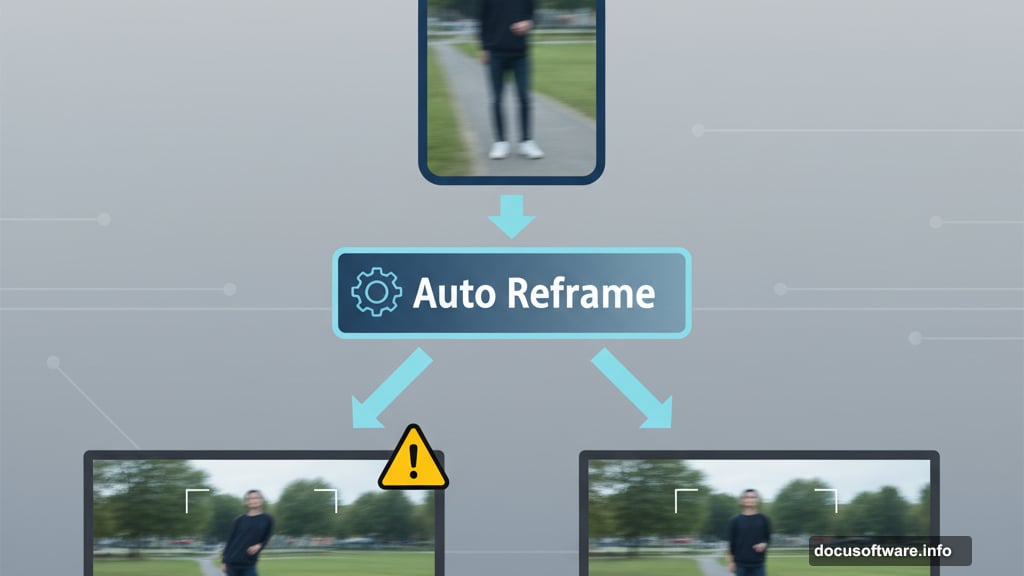 Auto Reframe crops vertical video into horizontal formats automatically