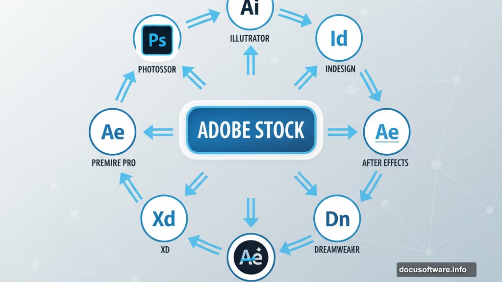 Stock content integrated across Photoshop Illustrator InDesign Premiere Pro After Effects