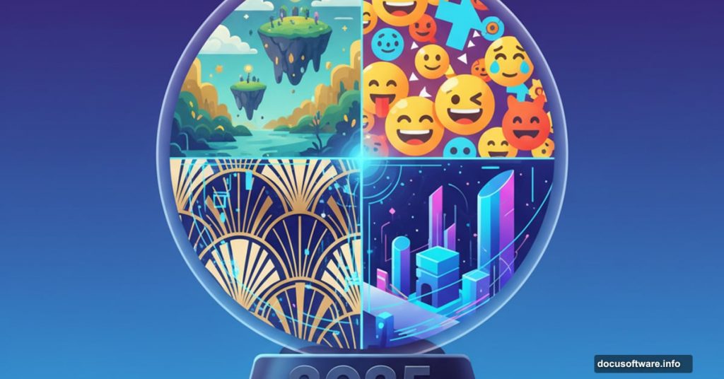 Crystal sphere showing Adobe 2025 creative trends blended together