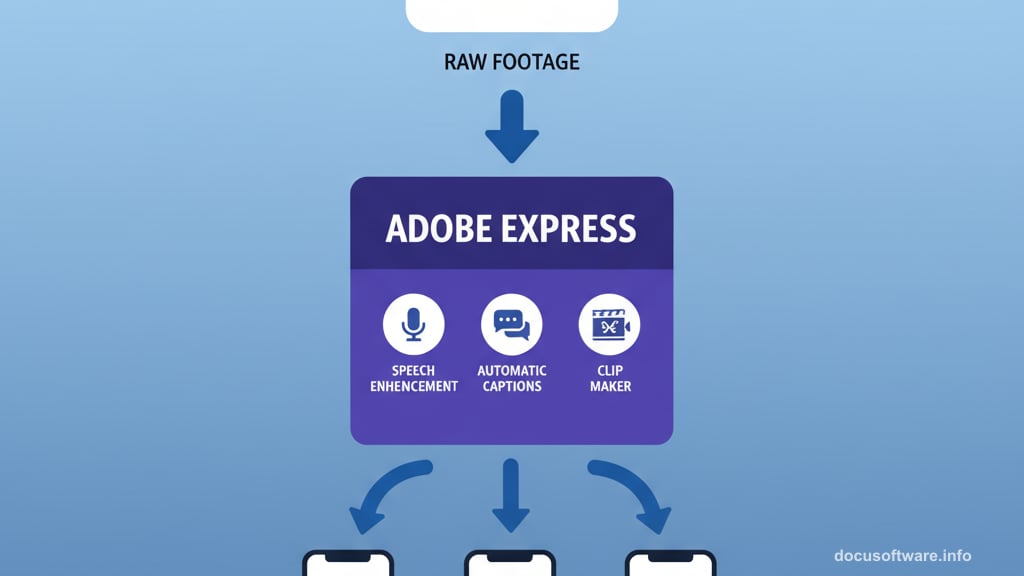 Adobe Express edits real footage and extracts social media clips