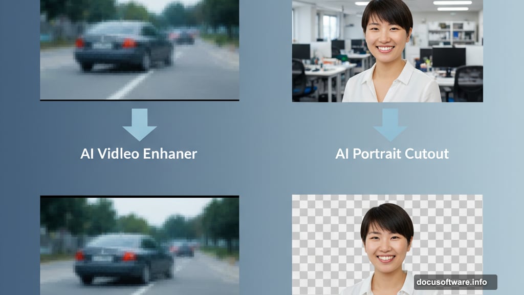 AI tools fix blurry footage and remove backgrounds automatically