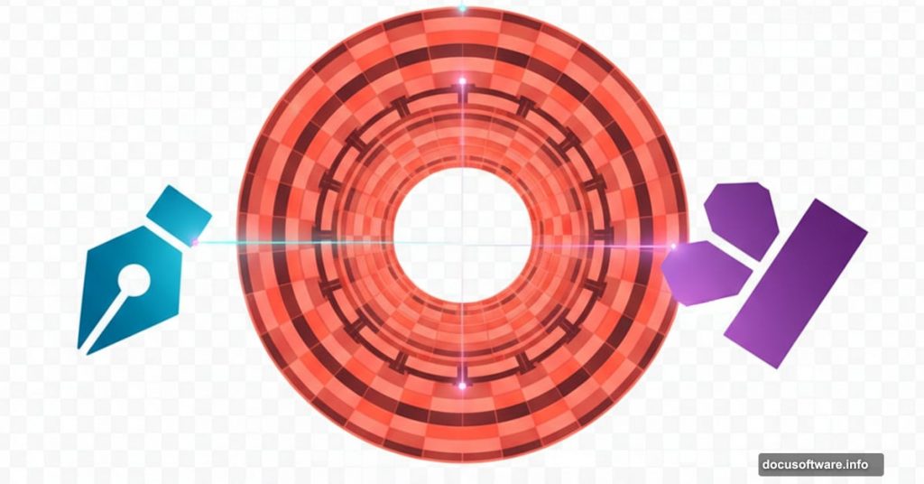 Adobe Illustrator tools creating vibrant concentric geometric ring pattern design