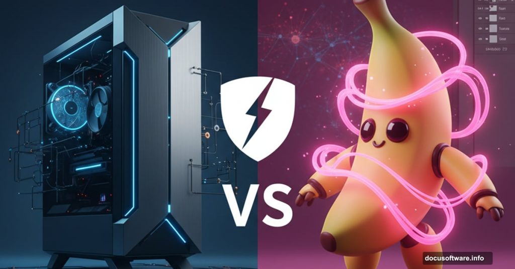 Flux Kontext Pro versus Nana Banana AI models split screen comparison