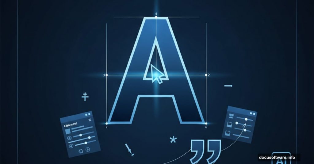 Adobe Illustrator typography tools with letter kerning adjustments and design controls