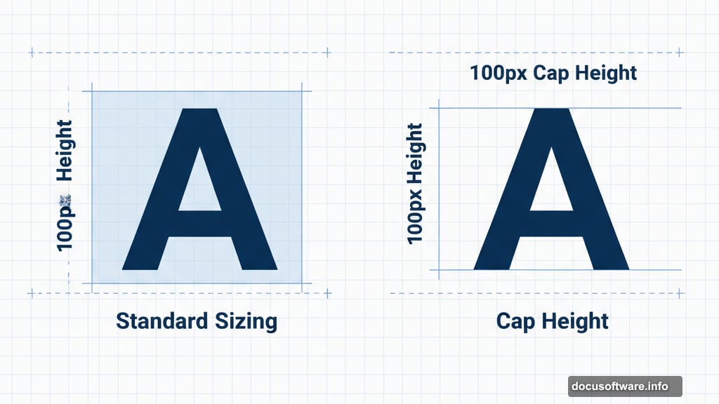 Cap height sizing aligns text to icons perfectly