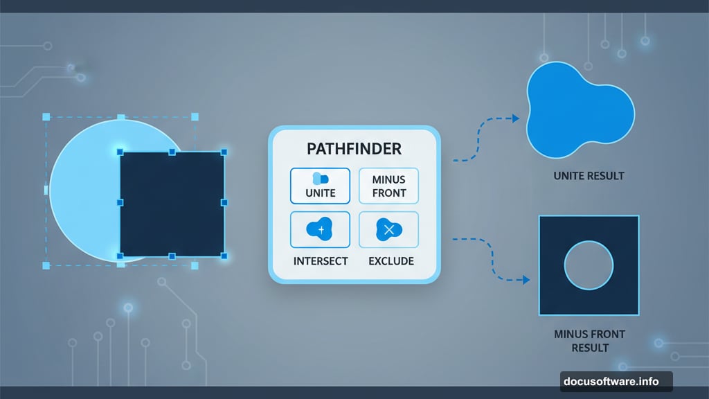 Pathfinder panel combines simple shapes into complex designs instantly