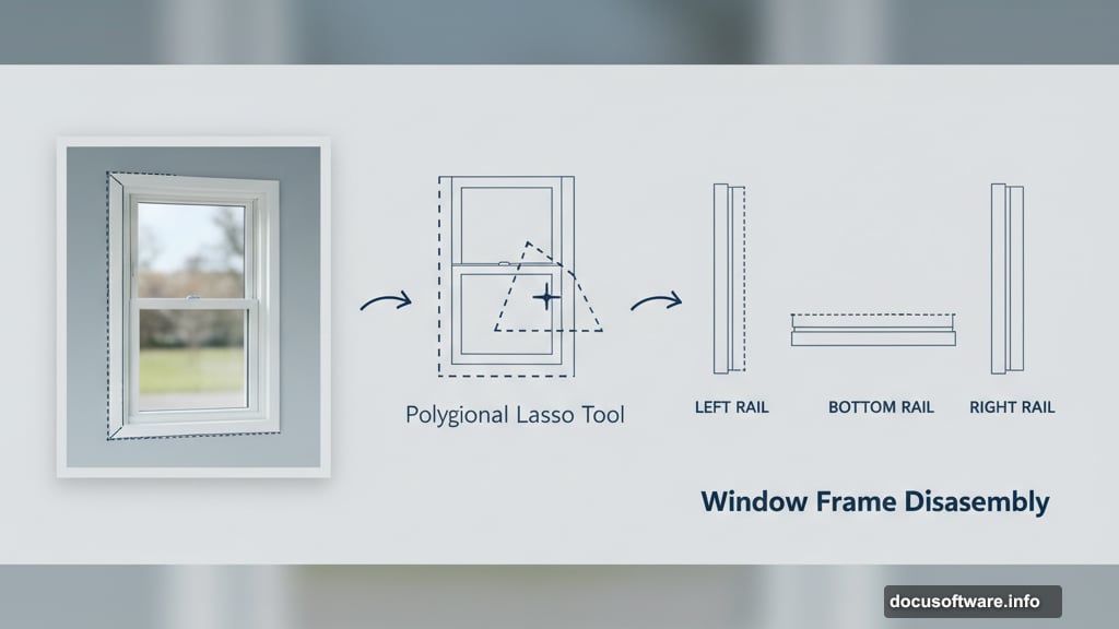 Using Polygonal Lasso Tool to select and build window frame parts