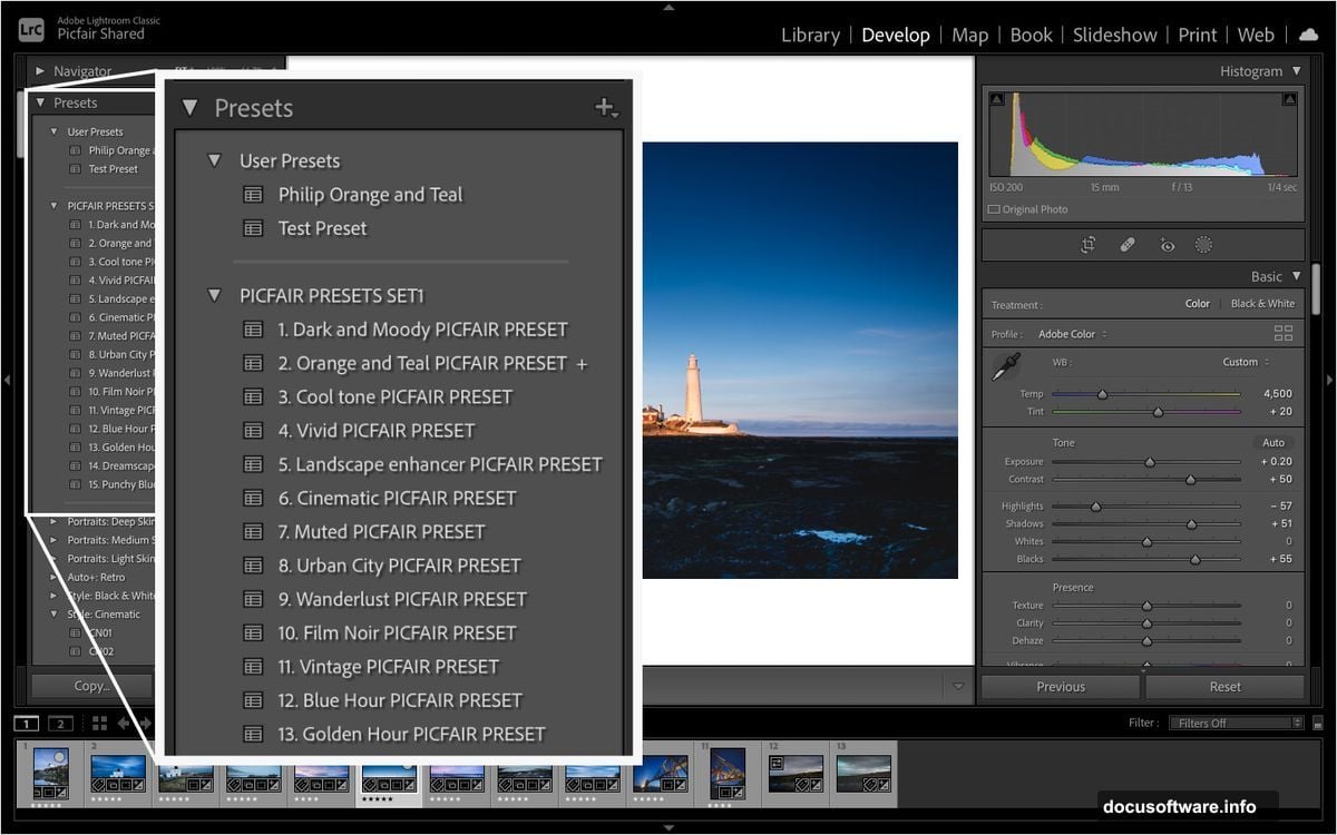 Profiles are like choosing film stock presets are like developing film
