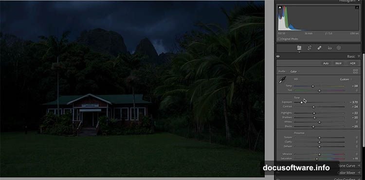 Use linear gradient to create impression of distant light pollution