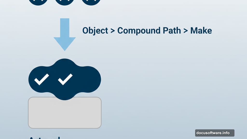 Convert multiple shapes to compound path before creating clipping mask