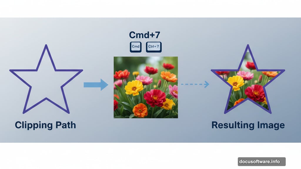 Clipping masks crop artwork into shapes using keyboard shortcuts