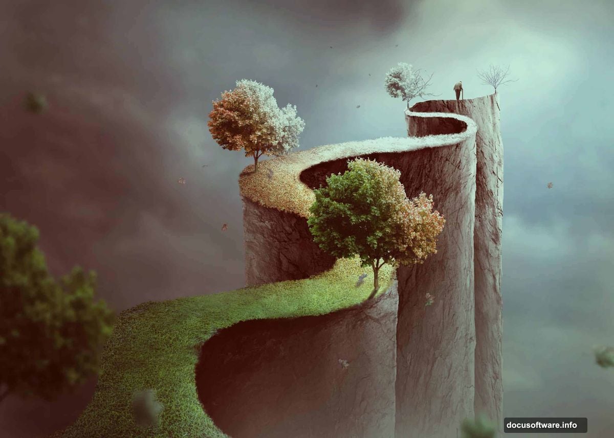 Multiple stock photos merge into one cohesive conceptual artwork