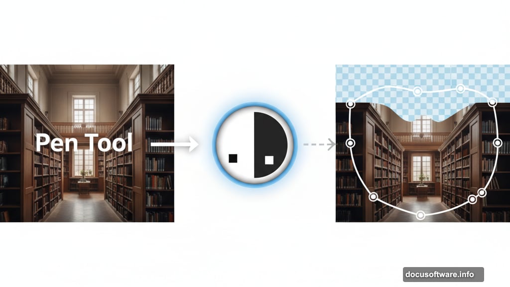 Pen Tool creates precise selections with layer masks for non-destructive editing