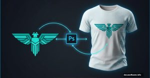 T-shirt mockup transformation in Photoshop from flat to realistic design