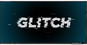 Glitch text effect typography tutorial showing fragmented displaced letters