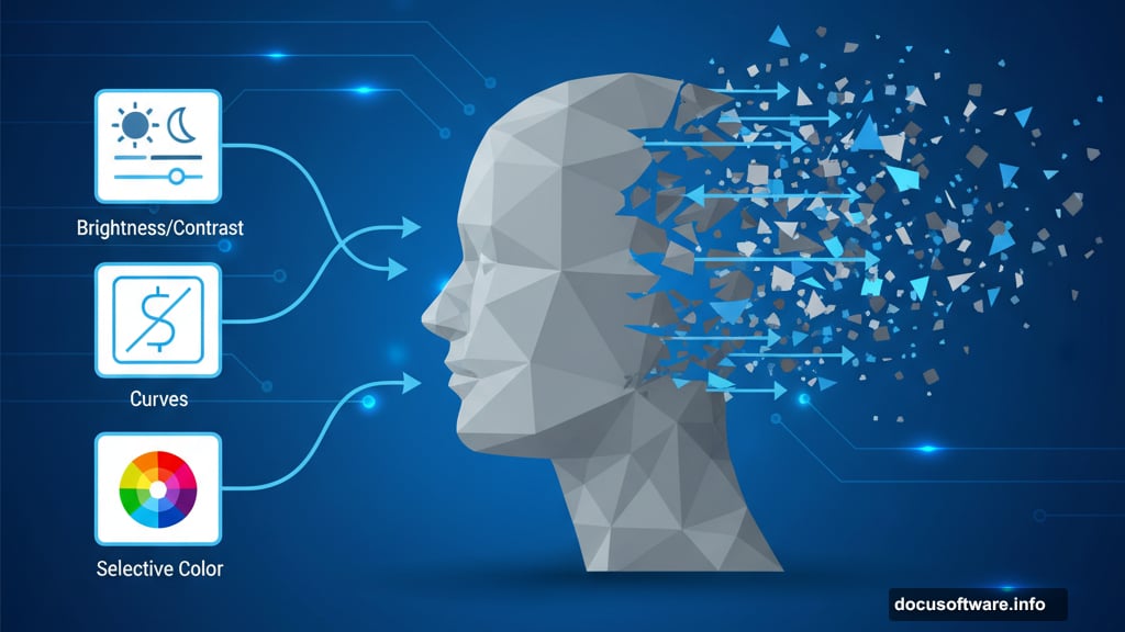 Disintegration effect combines texture application with lighting adjustments