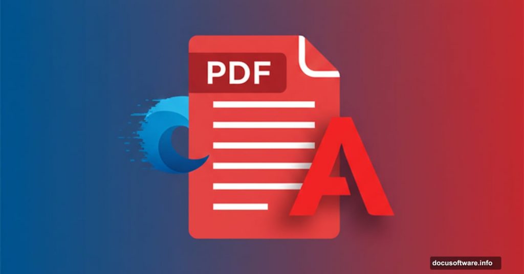 Adobe Acrobat logo replacing Microsoft Edge logo on PDF document icon