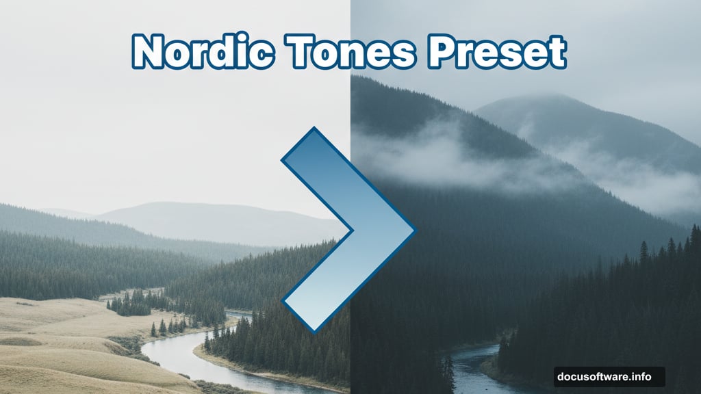 Nordic Tones presets transform ordinary landscapes into dramatic artistic images