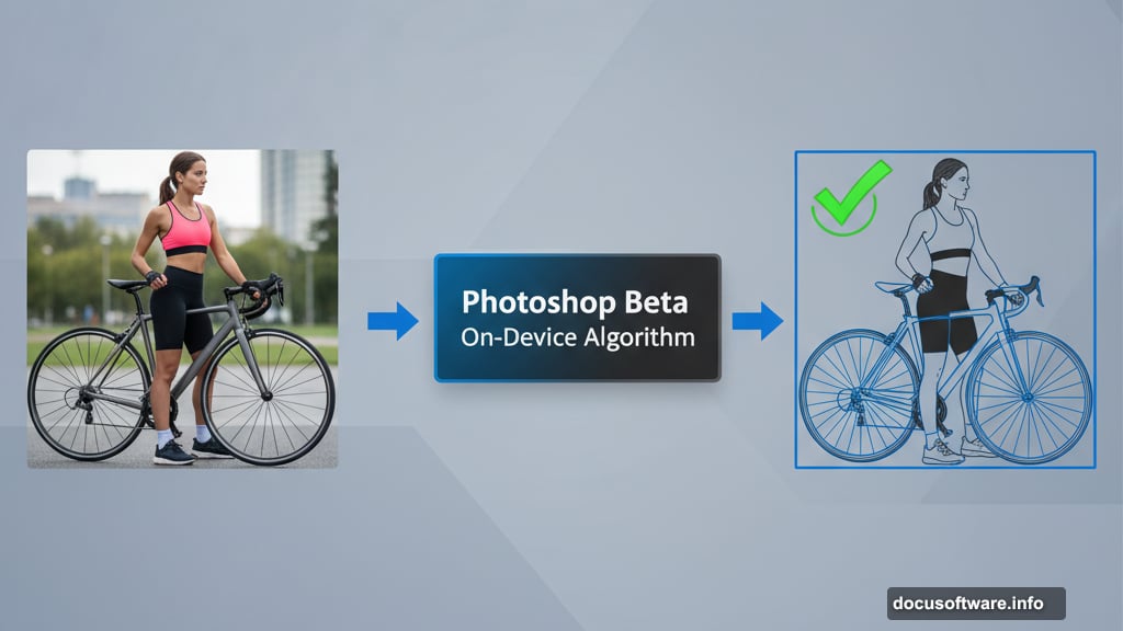 On-device selection captures bicycle spokes and subject accurately