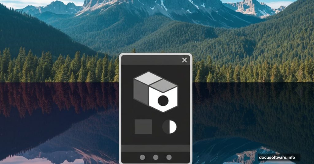 Landscape split vertically showing normal and inverted flipped terrain with Photoshop layers