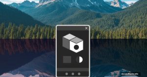 Landscape split vertically showing normal and inverted flipped terrain with Photoshop layers