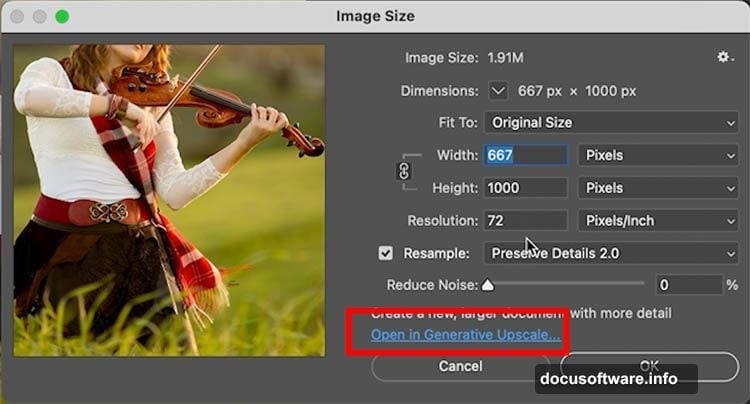 Generative Upscale offers 2x 3x and 4x enlargement options