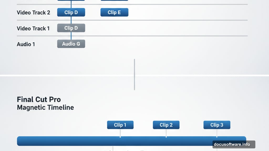 Track-based timeline versus Magnetic Timeline workflow philosophy differences