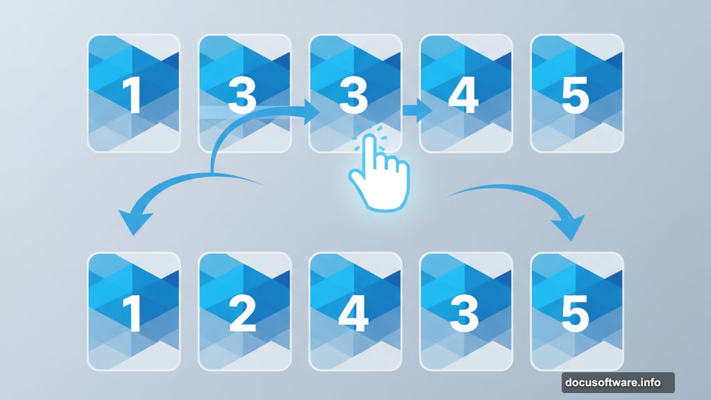Organize Pages tool lets you rearrange content by dragging thumbnails