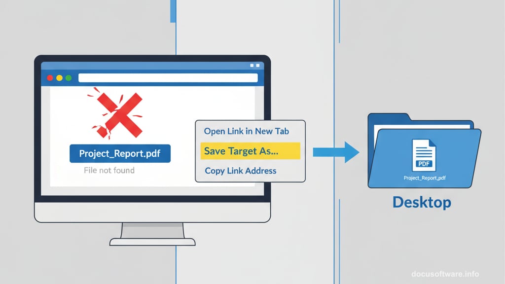 Right-click PDF link and select Save Target As to download