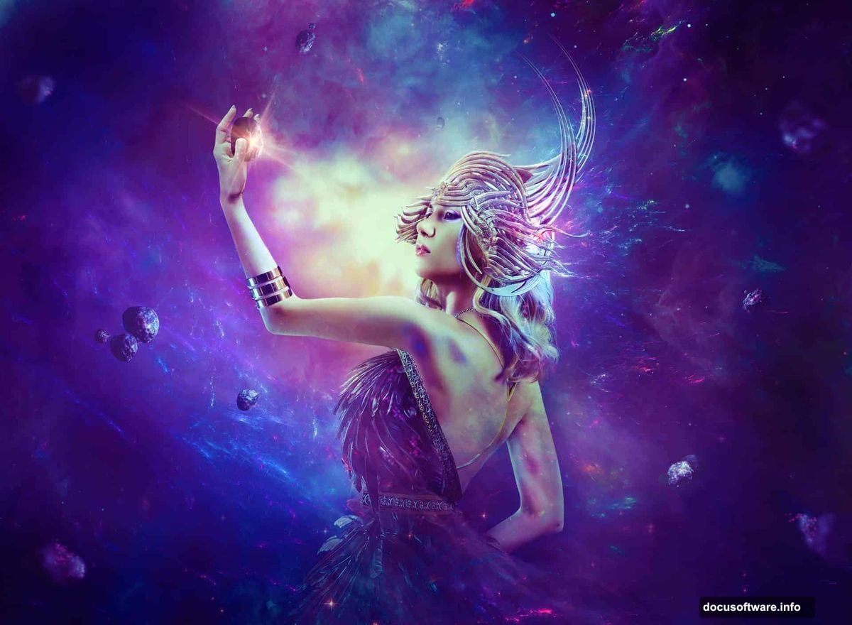 Canvas foundation setup with background landscape and Gaussian Blur effect