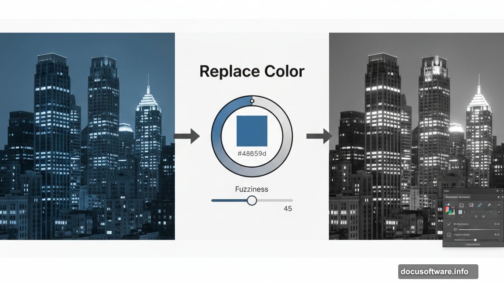 Replace Color adjustment transforms blue windows into bright highlights
