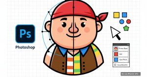 Cute pirate character design tutorial using Adobe Photoshop tools