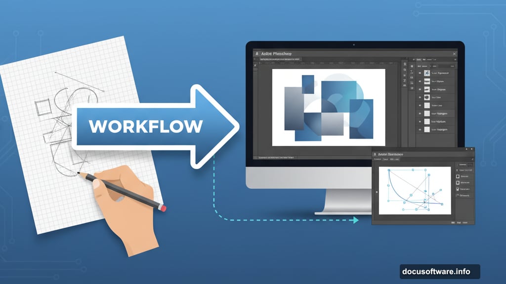Digital tools come later after sketching ideas on paper first