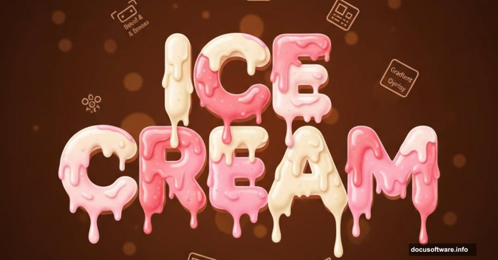 3D ice cream styled typography with Photoshop layer effects
