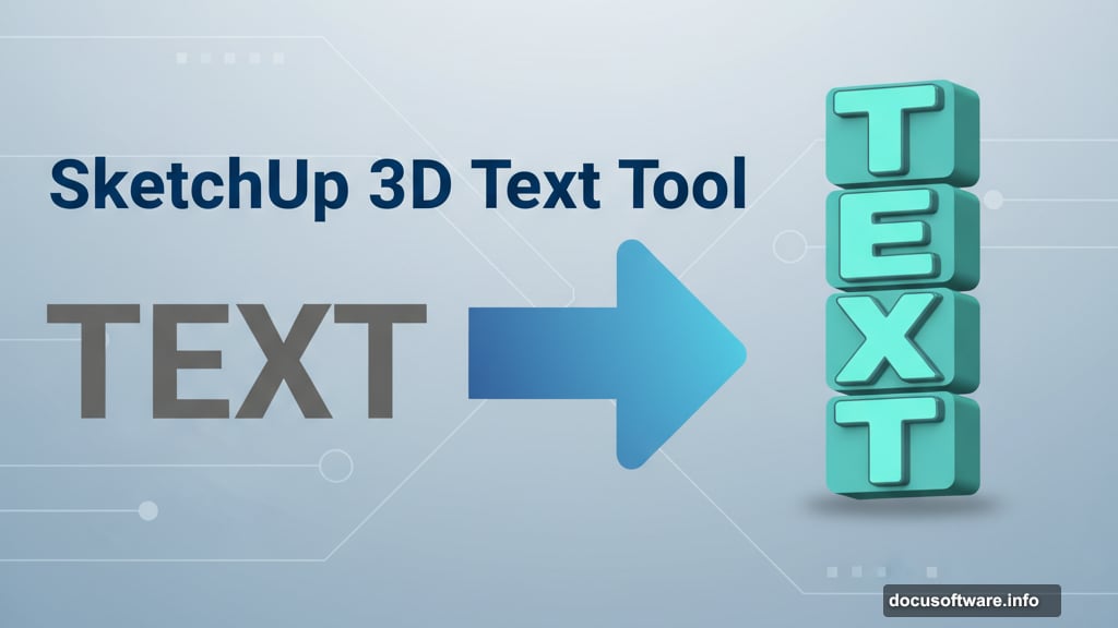 SketchUp creates dimensional text with extrusion depth and rounded corners